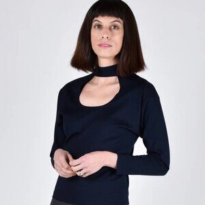 NWT Paridaez Egret Top 2-in-1 Long Sleeve in Navy – Minimalist & Versatile!